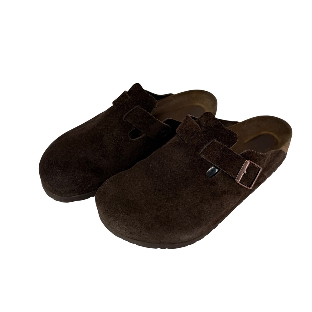 Birkenstock Boston Suede Clogs Mocha Brown Mens Size 43 10 Soft Footbed